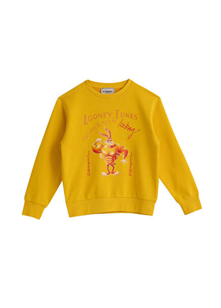 Sarı Baskılı Erkek Çocuk Sweatshirt