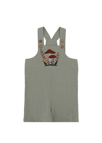 Lenny Embroidered Mint Boy's Jumpsuit