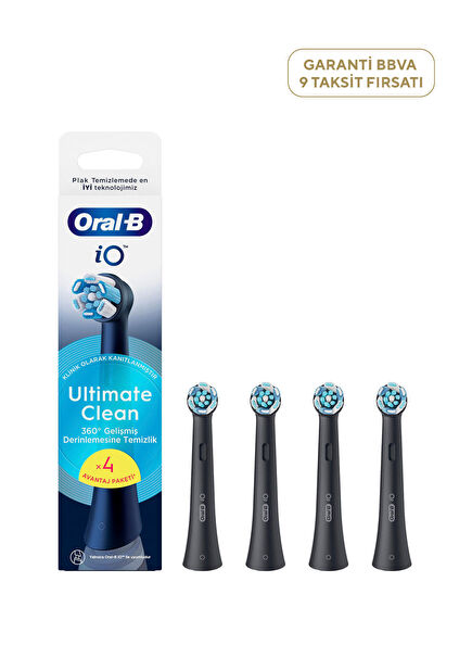iO Ultimate Clean Siyah 4'lü Diş Fırçası Yedek Başlığı