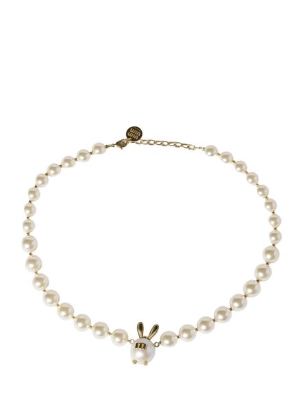Gold Color Silver Pearl Metal Women's Necklace