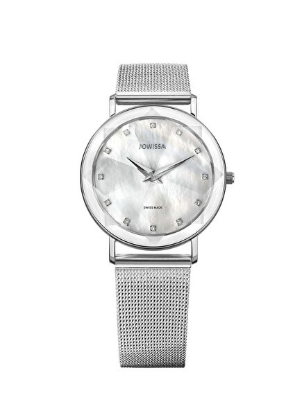 Facet Silver Steel Women's Wristwatch