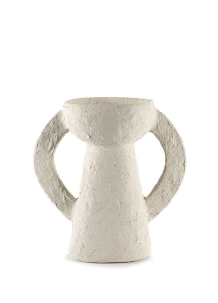 01 Earth Beyaz Seramik Büyük Boy Dekoratif Obje