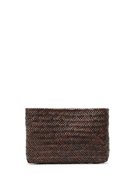 Klein Dark Brown Women's Leather Hand Portfolio