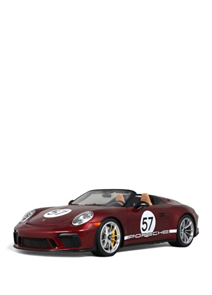 1:18 2019 Porsche 911 991 Speedster #57 Heritage Edition Cherry Metallic Model Car