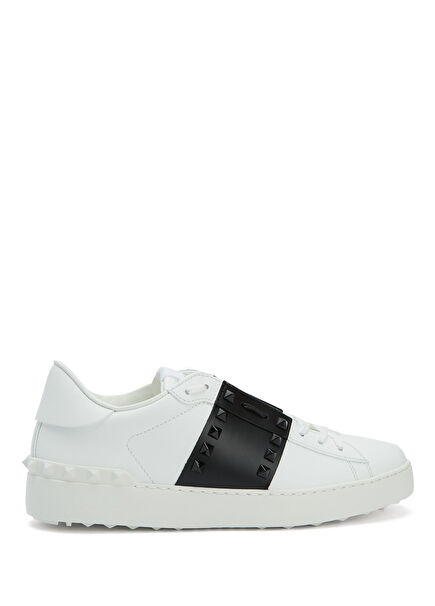 Rockstud Untitled Siyah Beyaz Kadın Deri Sneaker