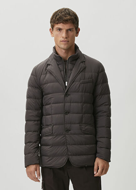 Dark Brown Quilted Jacket