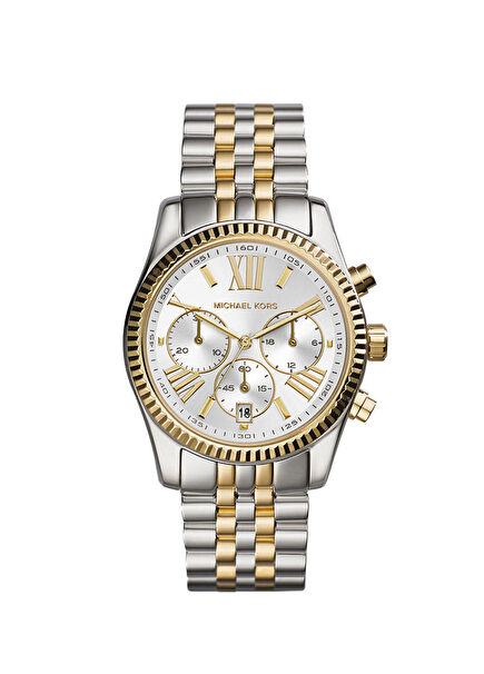 MK5955 Altın Rengi Metalik Gri Kadın Kol Saati