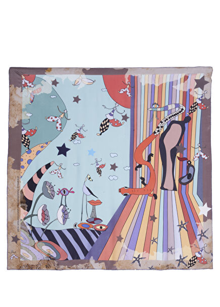 Rainbow Light Green Womens Silk Scarf