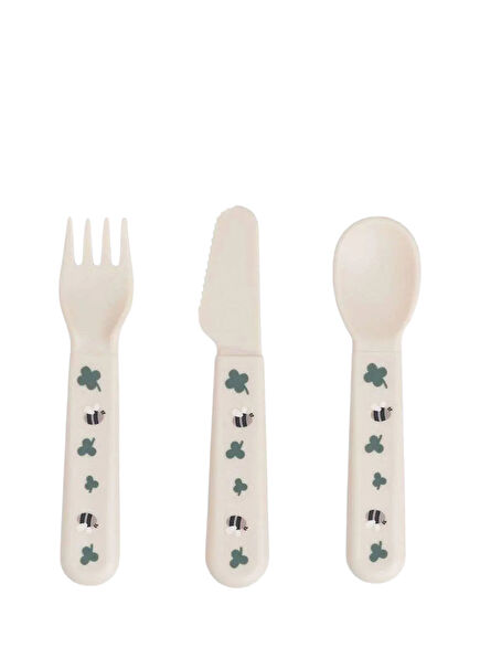Tiny Farm Beige Unisex Kids Cutlery Set