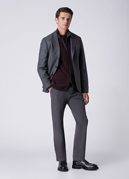 Regular Fit Anthracite Twill Stretch Sports Pants