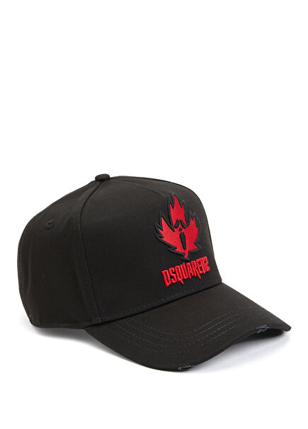 Black Logo Detailed Mens Hat