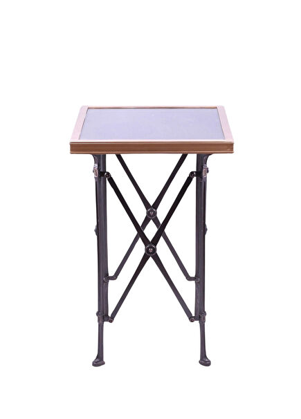 Geridon Montaigne Brass Granite Tabletop Side Table