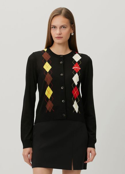 Black Jacquard Cardigan