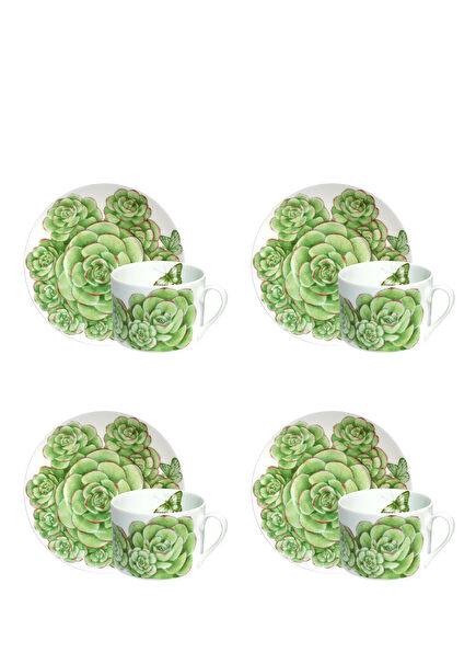 Taitu Desert Rose Desenli Fine Bone Porselen 2'li Çay Fincanı Seti