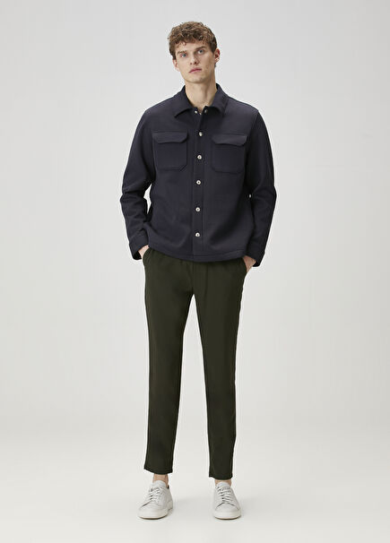 Khaki Waist Corded Trousers