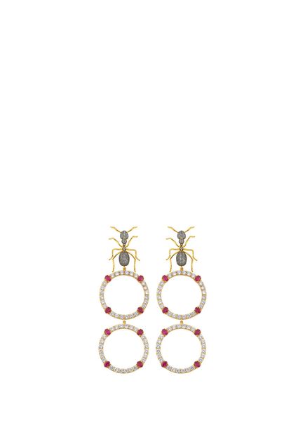 Gayatri Burgundy Women's Gold Plated Earrings