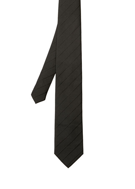 Black Patterned Silk Tie