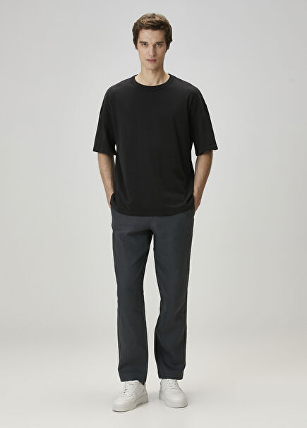 Pix Anthracite Linen Knit Trousers