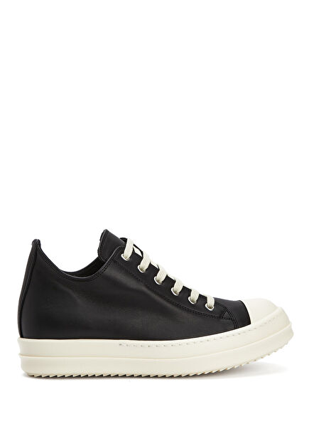 Black White Women's Leather Sneakers