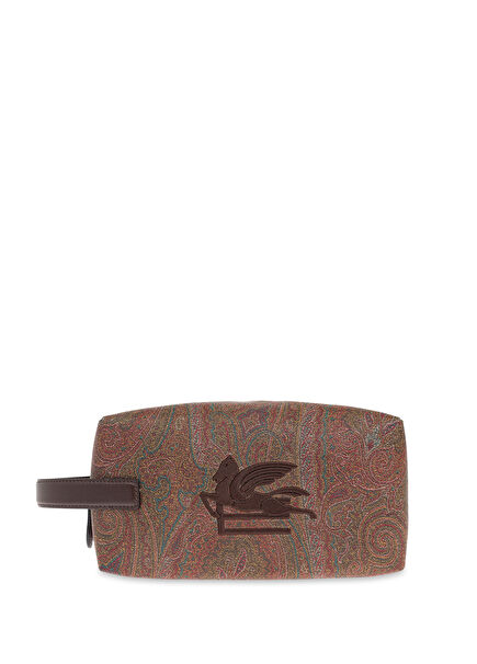 Kahverengi Desenli Tıraş Çantası