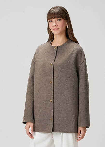 Dark Beige Wool Coat