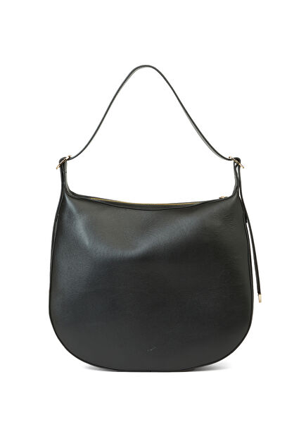 Siyah Kadın Deri Hobo Çanta