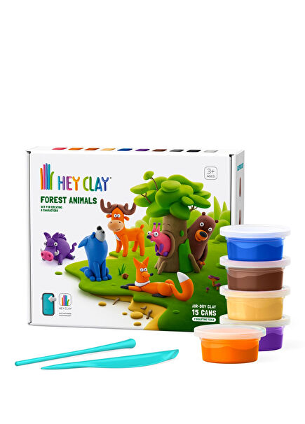 Forest Animals 15-piece Air-Drying Clay