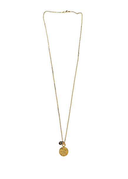 Alveres 925 Ayar Gümüş 18 Ayar Altın Kaplama Erkek Kolye