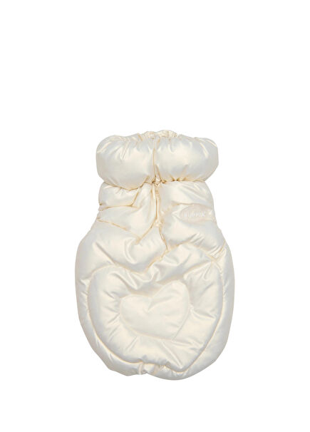 Heart Fluffy Vest Jumper Cream Köpek Montu