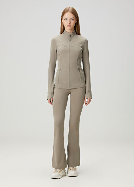 Groove Nulu High Rise Flared Khaki Leggings