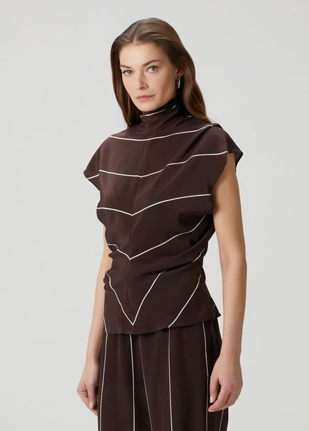 Brown Striped Blouse