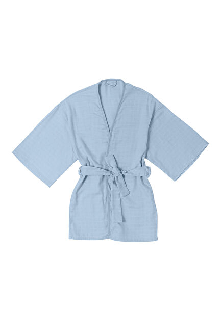 Muslin Endless Blue Kimono Unisex Kids Bathrobe