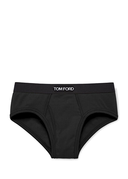 Black Logo Banded Slip