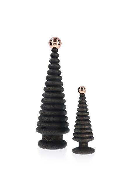 Cedar Bronze Detailed Wooden Christmas Tree Set