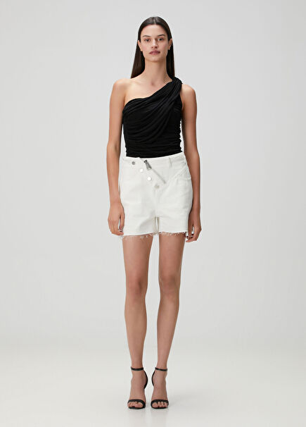 Chicca White Denim Shorts