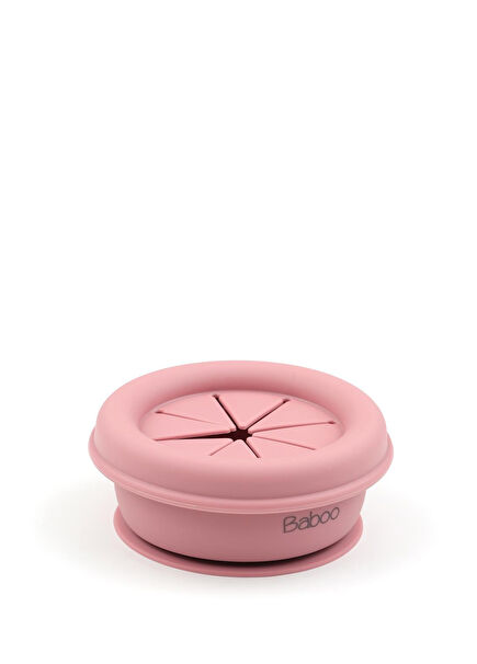 Silicone Vacuum Pink Baby Snack Bowl
