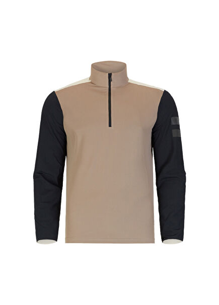 671 Microfleece T-Neck Half Zip Bej Erkek Polar