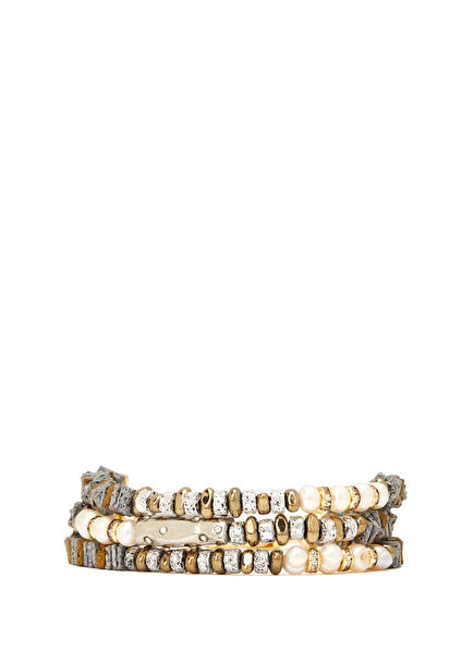 Multicolored 3-Row Women's Bracelet