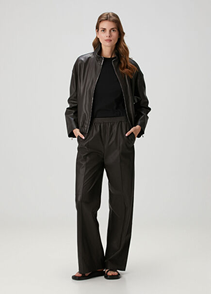 Kahverengi Deri Pantolon