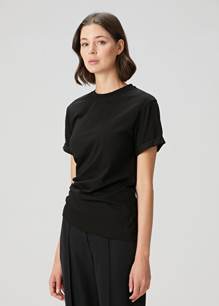 Black Draped T-Shirt