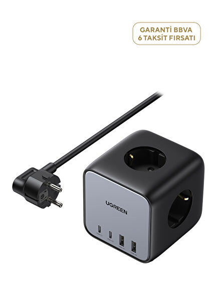DigiNest Cube 65W GaN 2 2xUSB-C 2xUSB-A Hızlı Şarj Cihazı 3'lü Akım Korumalı Priz