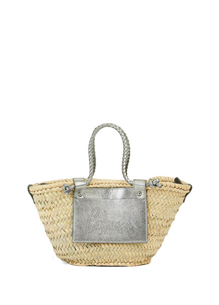 Campania Mini Silver Beige Raffia Beach Bag