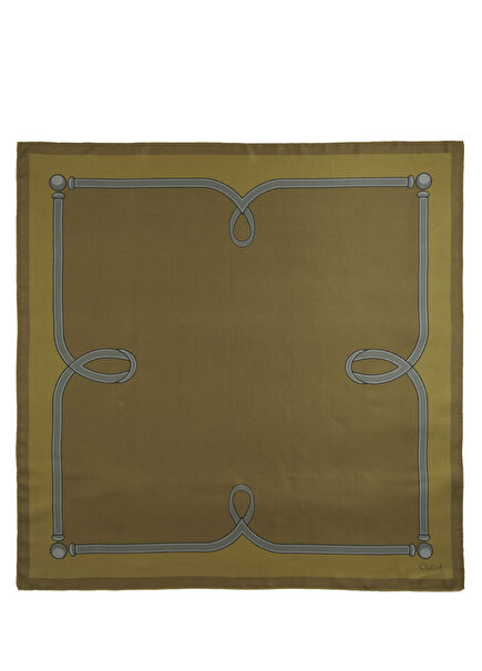 Brown Earth Tone Silk Scarf