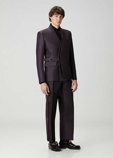 Bordo Pilili Yün Pantolon