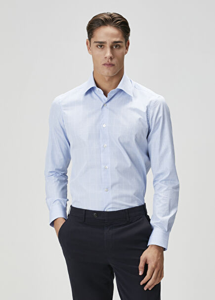 Tamigi Blue Plaid Patterned Shirt