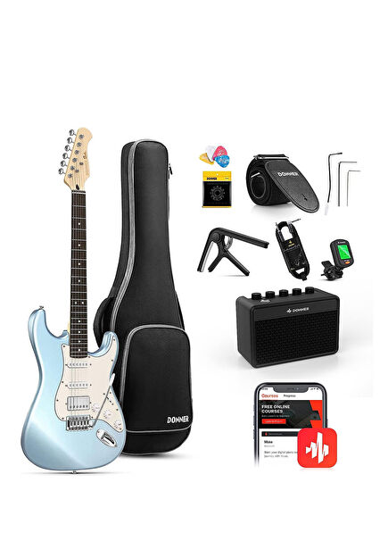 DST-152R Metallic Ice Blue Elektro Gitar Seti 