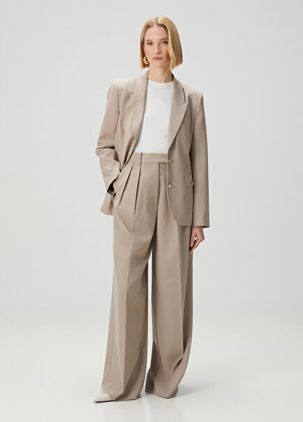 Lou Taupe Wool Pants