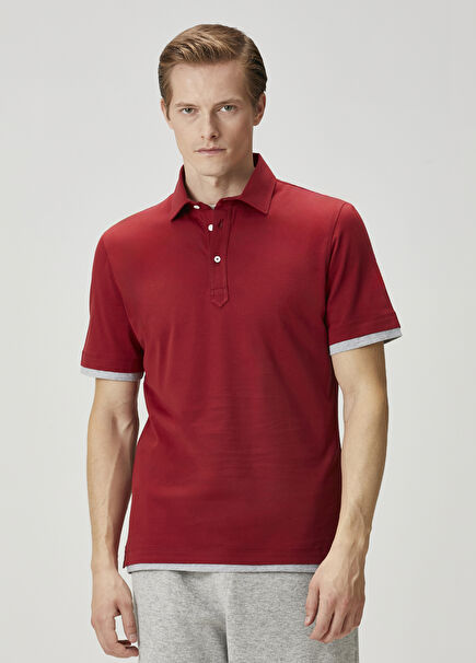 Bordo Polo Yaka T-shirt