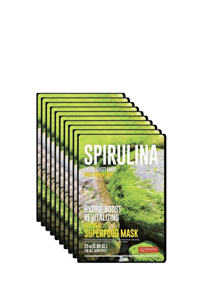 Spirulina Moisture & Revitalizing Superfood Spirulina Face Mask for All Skin Types 10 x 25 gr