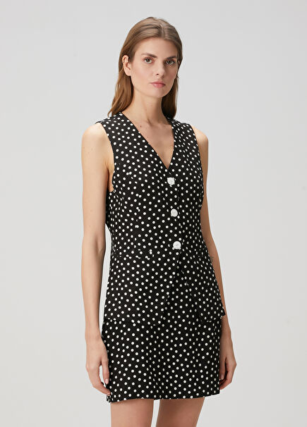 Ingida Black Polka Dot Vest